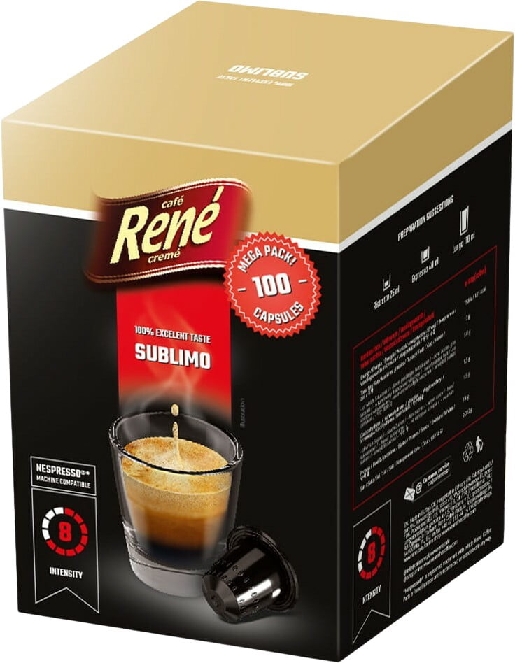 komedie gardin krave Café René Sublimo (100 stk) Nespresso Kapsler