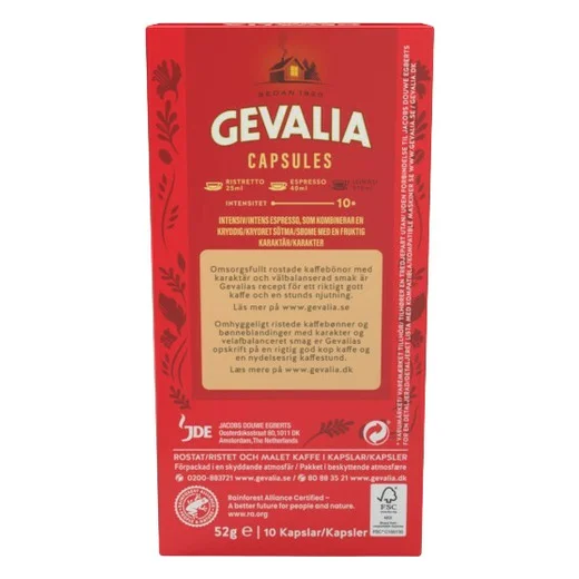 Udførelse ribben lineær Gevalia Espresso Intenso (10 stk) Nespresso Kapsler